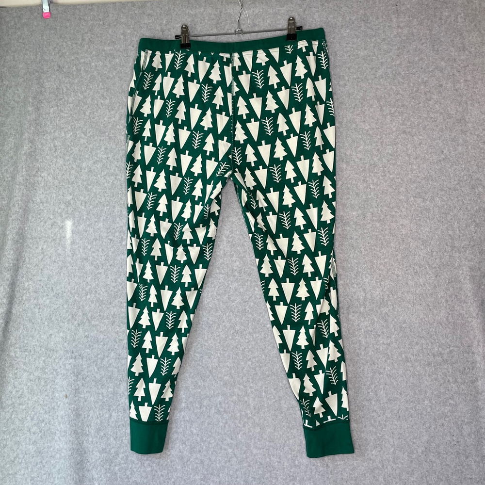 Hanna Andersson Green Christmas Tree Pajama Bottoms XL - Picture 2 of 7